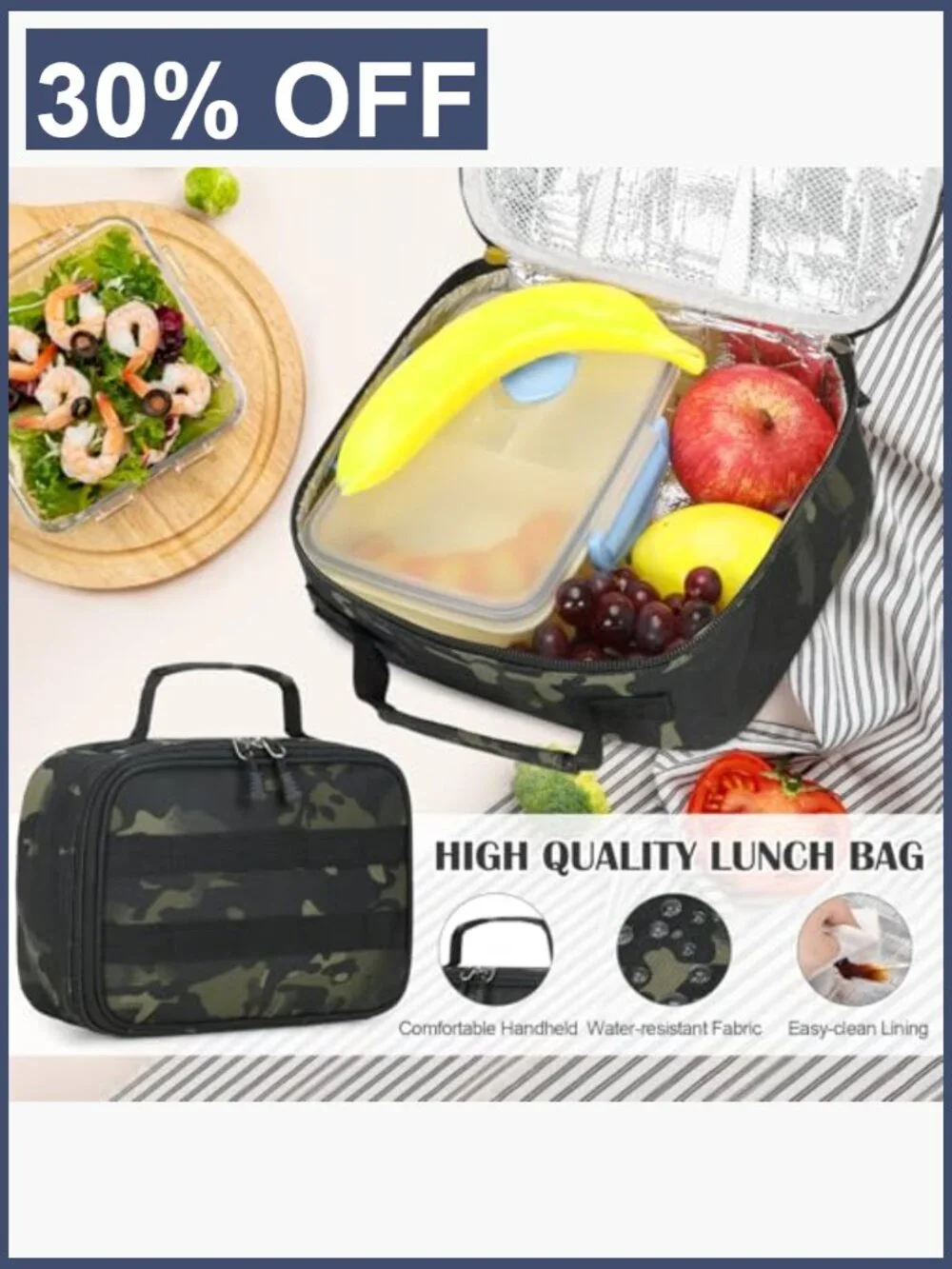 Tactical Camo Backpack Set for Boys with Lunch Bag Pencil Case, USB Port